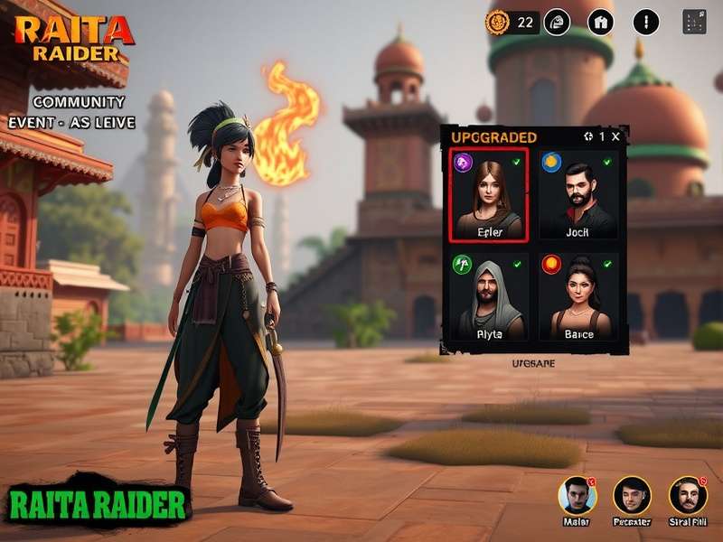 Raita Raider gameplay screenshot showing character in Indian-inspired environment